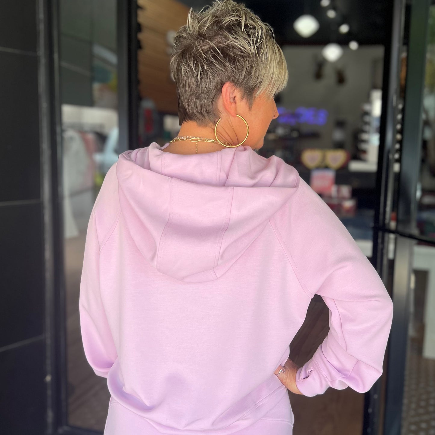 Scuba Half-Zip Hoodie - Blossom