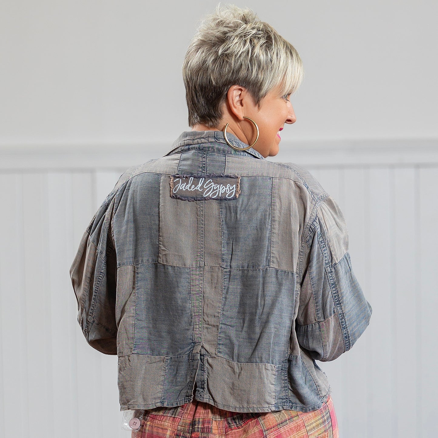 Patchwork Skies Crop Jacket - Midnight