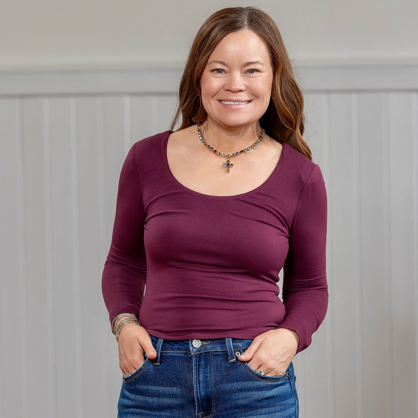 Basic LS Scoop Layering Top - Assorted