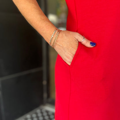 Casual Mini Dress - True Red