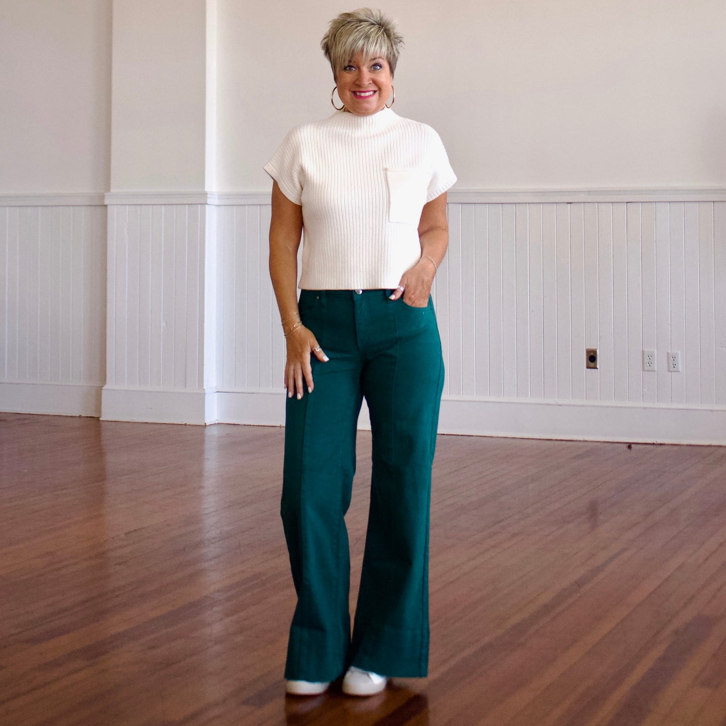 Risen MidRise Wide Hem - Hunter Green