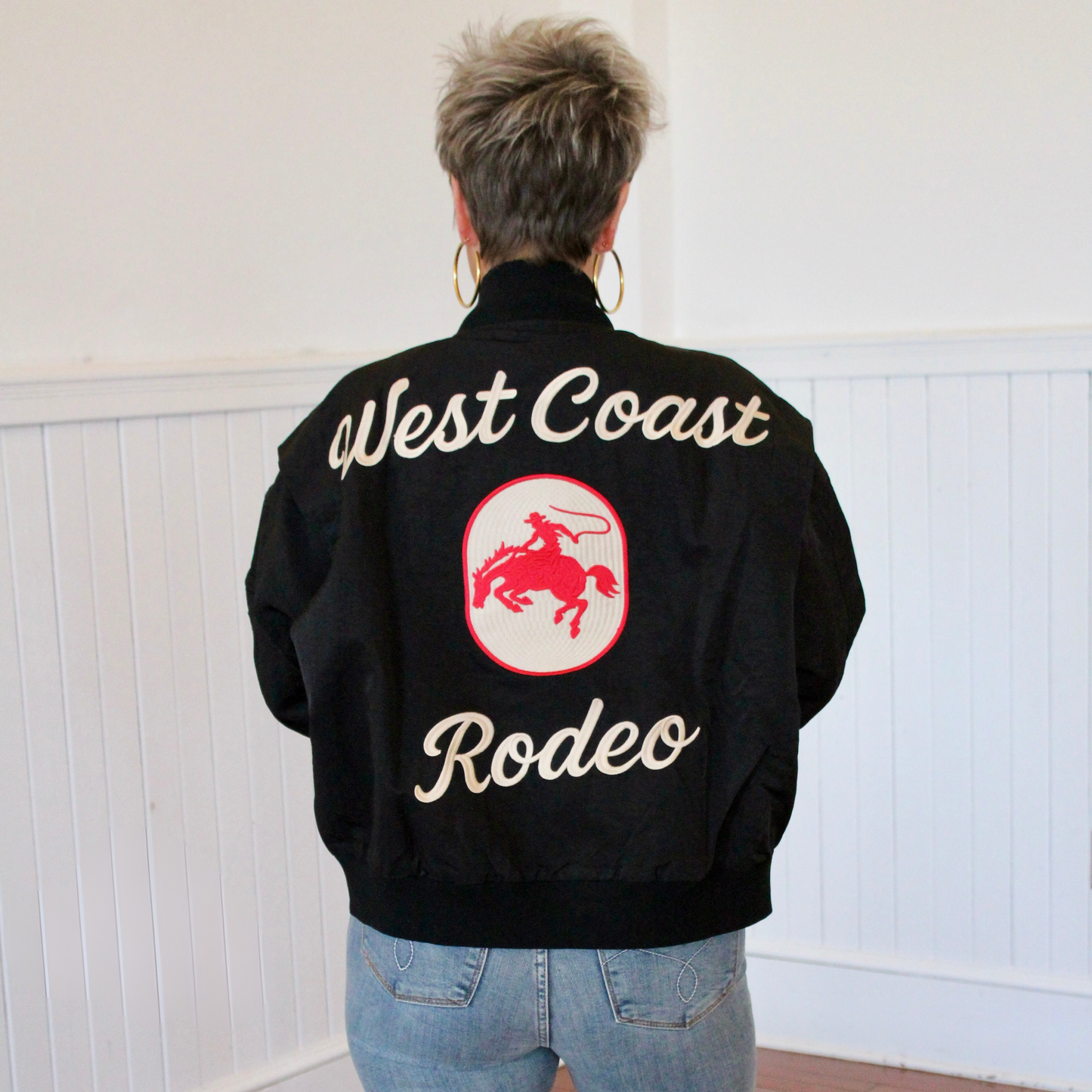 Western Girl Bomber Jacket- Black