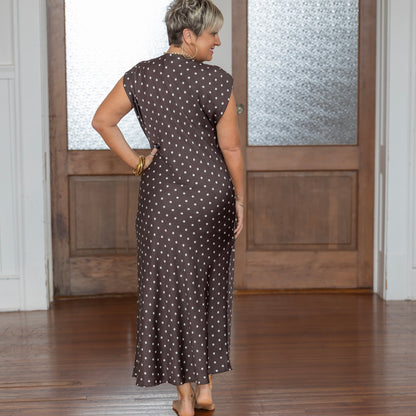 Kit Dress - Brown/White