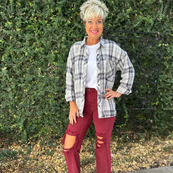 The Perfect Boyfriend Flannel- Navy