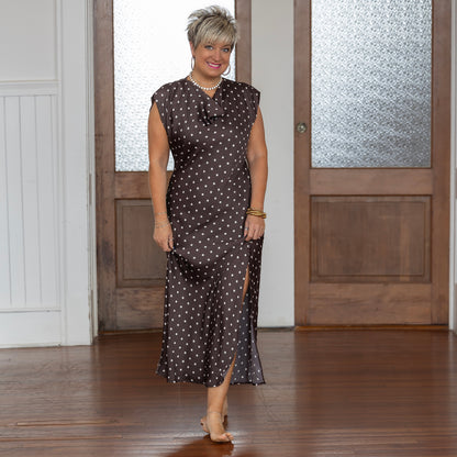 Kit Dress - Brown/White