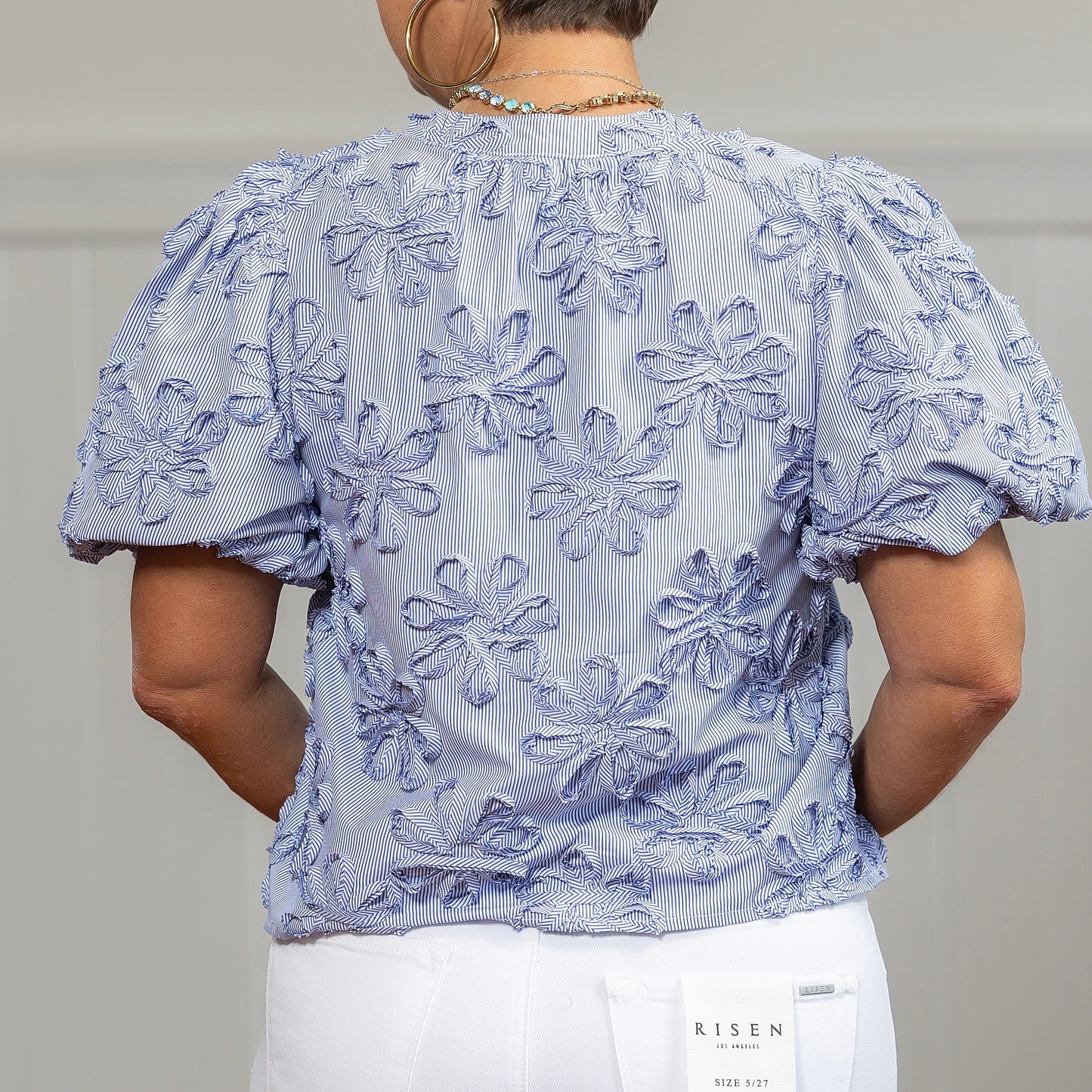 Martha Top - Blue Stripe