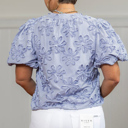 Martha Top - Blue Stripe