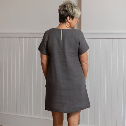 Luxe in Linen Dress - Charcoal