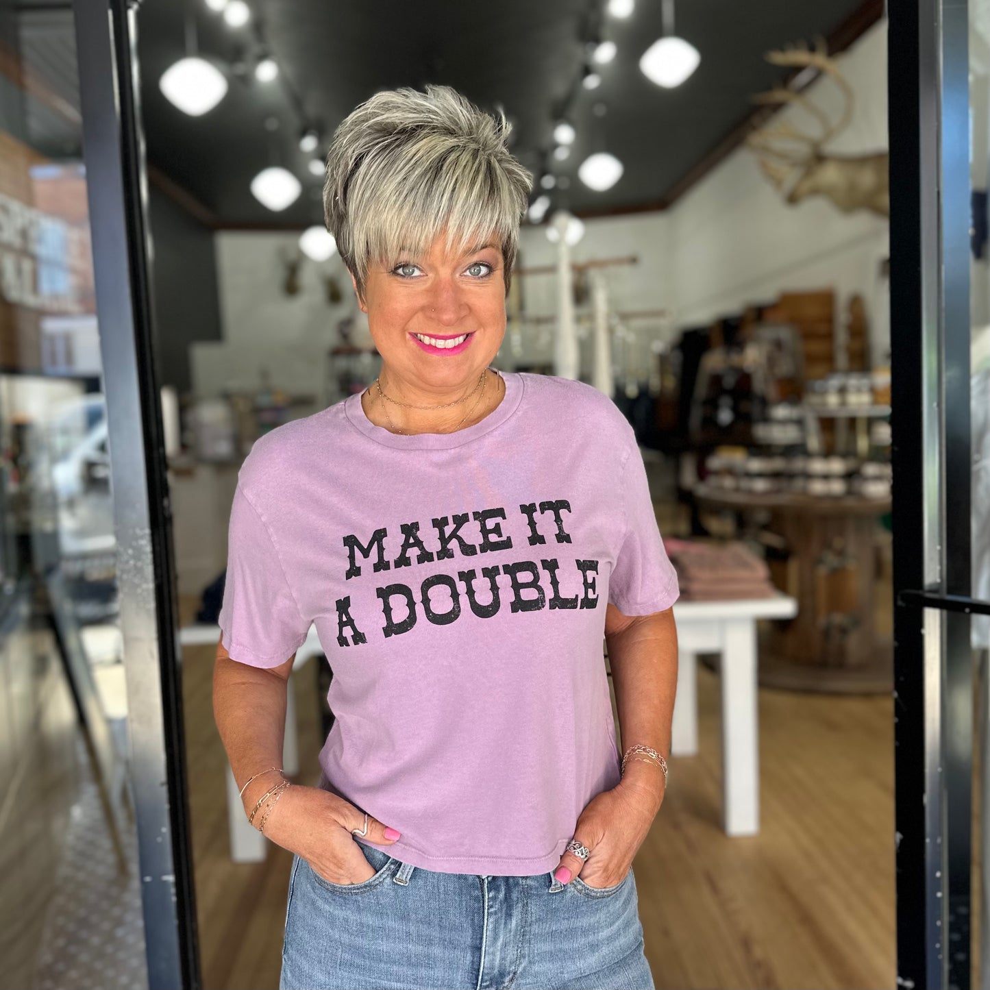 Make It a Double Tee- Lavender
