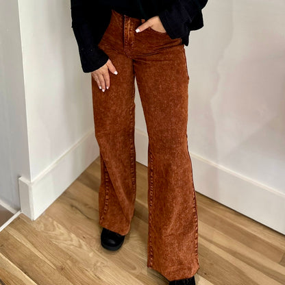 Judy Blue HW Wide Leg Retro - Pumpkin Spice