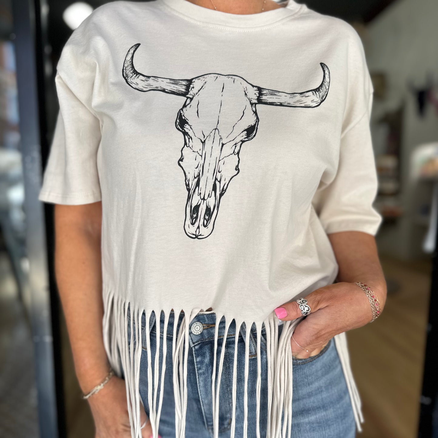 Rodeo Queen Top- Ivory