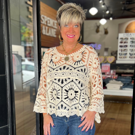 Flower Child Top - Cream