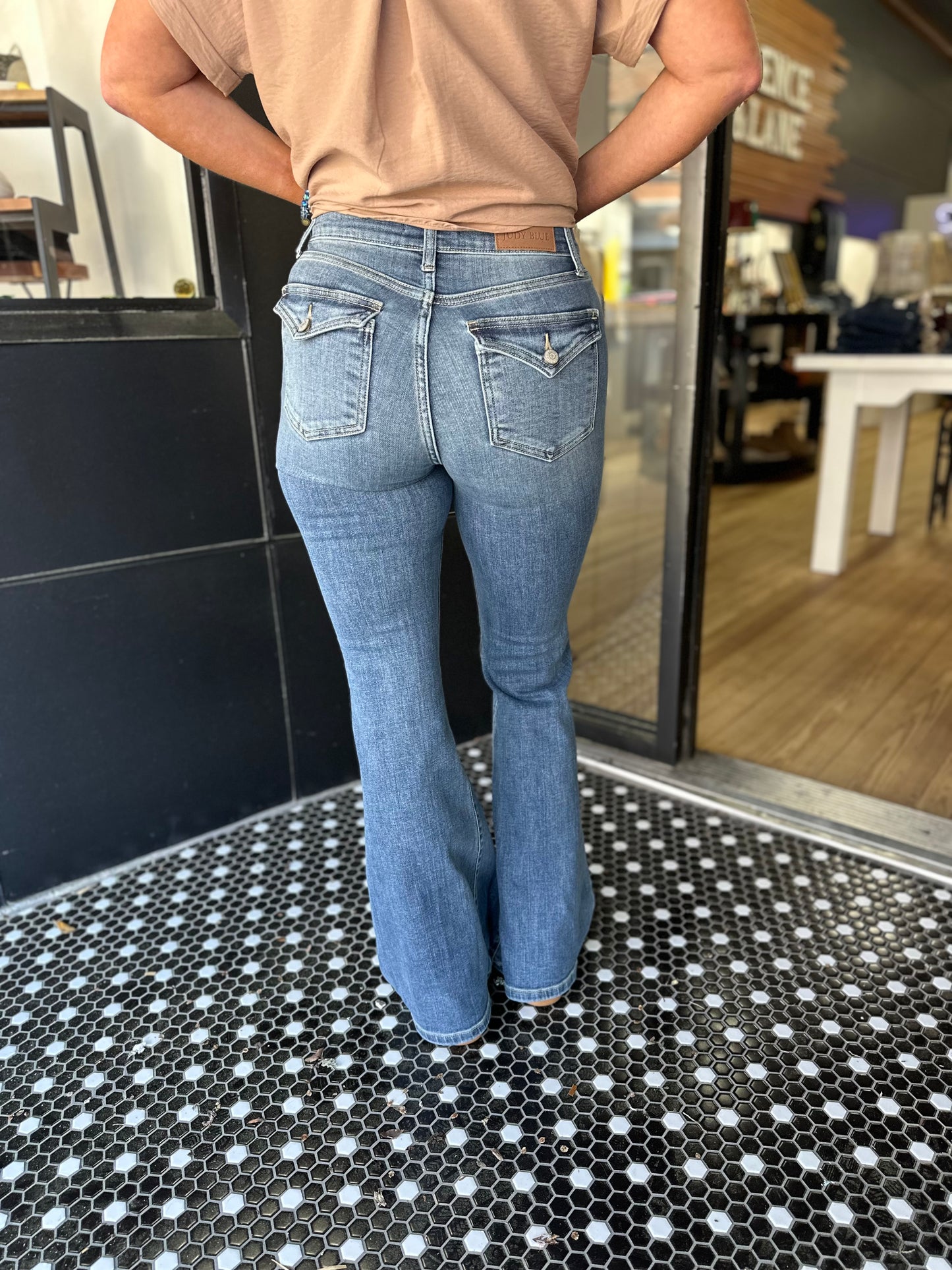 Judy Blue Double Button HW Flares