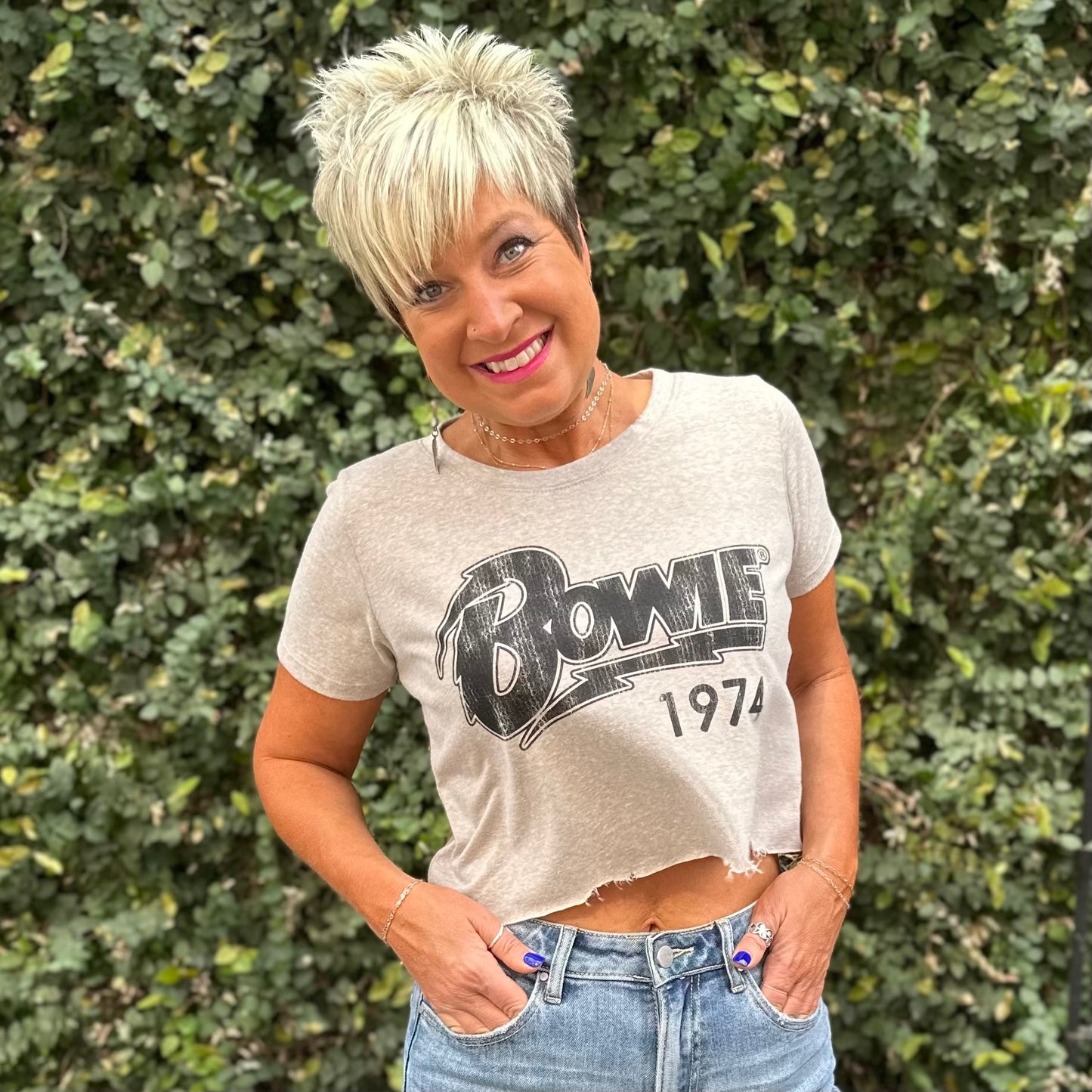Bowie 74' Crop Tee - Brown
