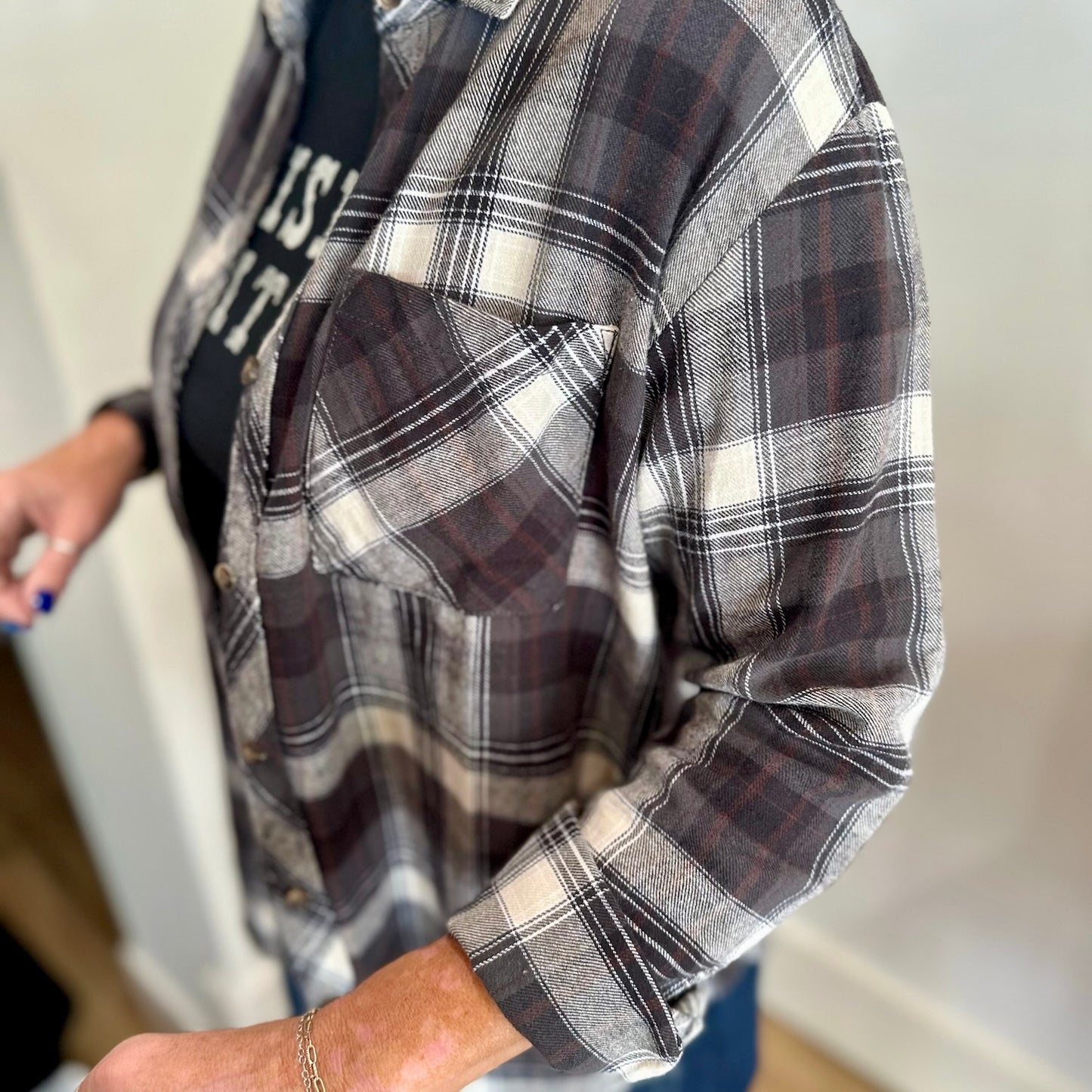 Pleasingly Plaid Shirt - Khaki