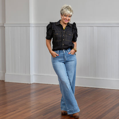 Risen HR Ankle Wide Seam Detailed Jeans - Medium