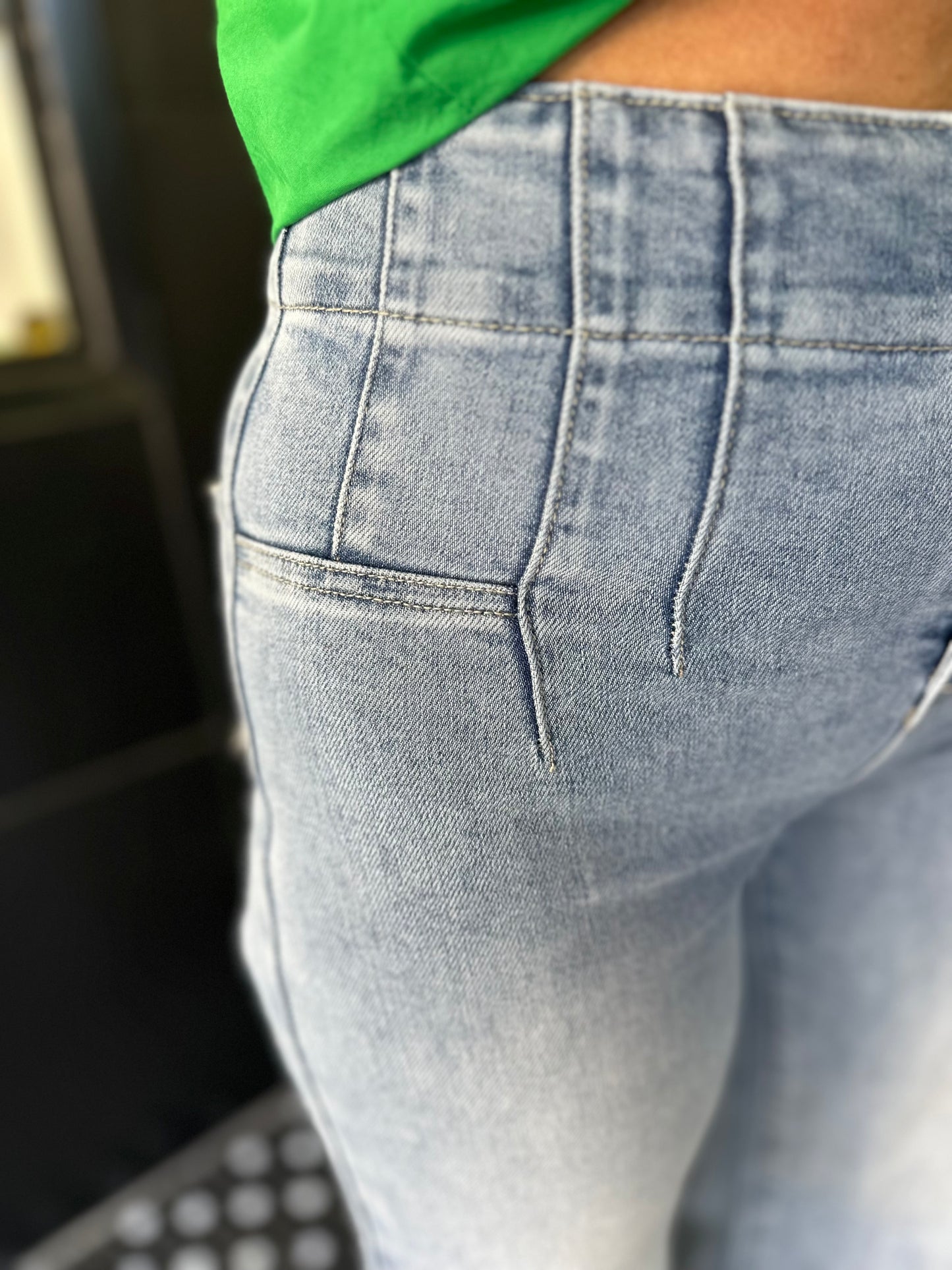 Risen HR Wide Front & Back Dart Waist Jeans