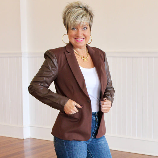 Kelli's Favorite Fall Blazer- Brown