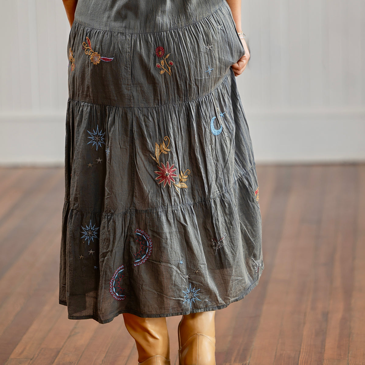 Johnny Was Dress - Charcoal
