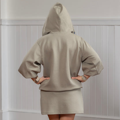 Short Sleeve Full Zip Jacket - Sage/Ash
