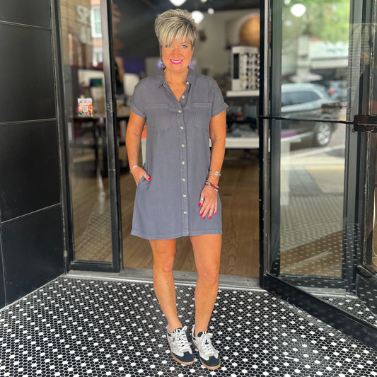 June Dress- Charcoal