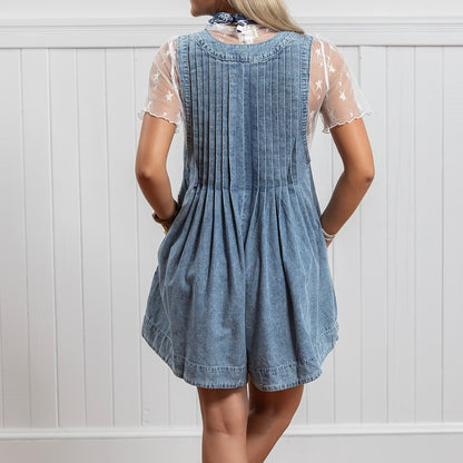 Glad To See You Romper - Denim