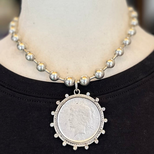Lady Liberty Choker- Silver