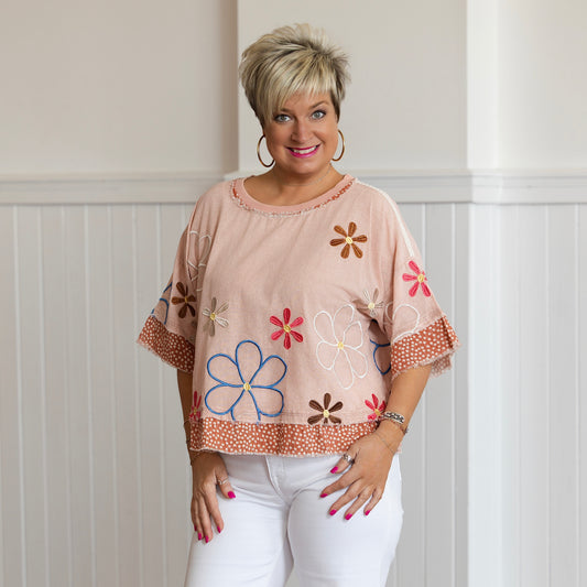 The Suzie Top - Peach Pink