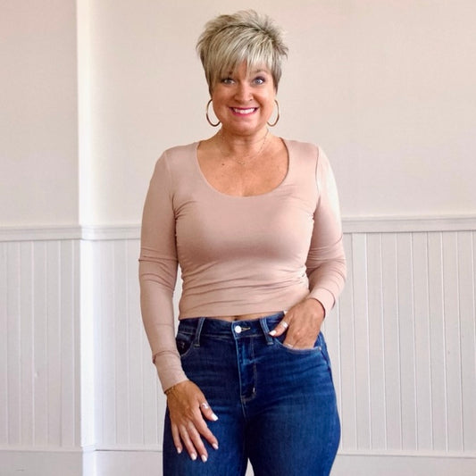 Basic Layering Top- Dark Taupe