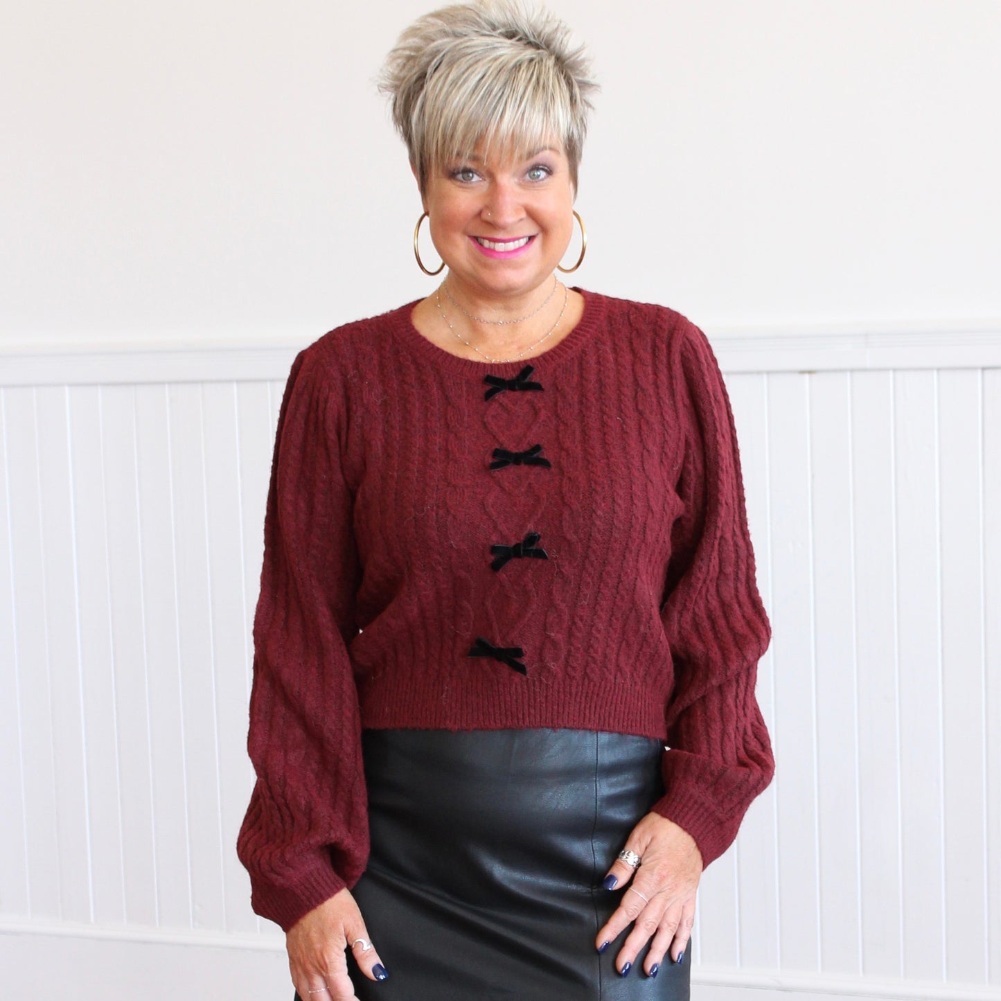 Kate's Favorite Sweater- Burgundy