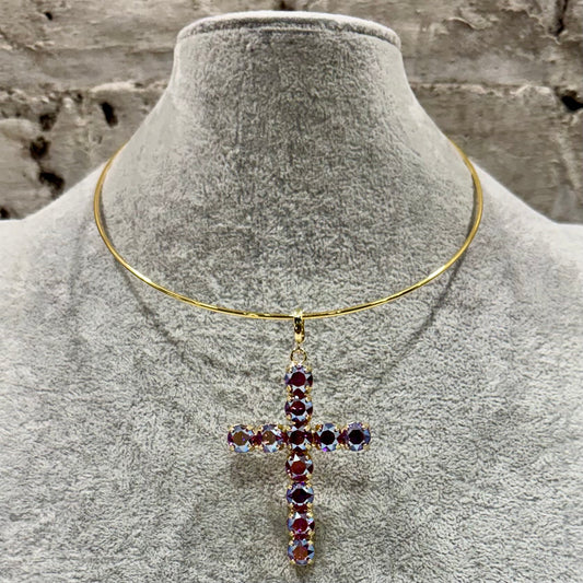 Ella Cross Pendant - Light Plum