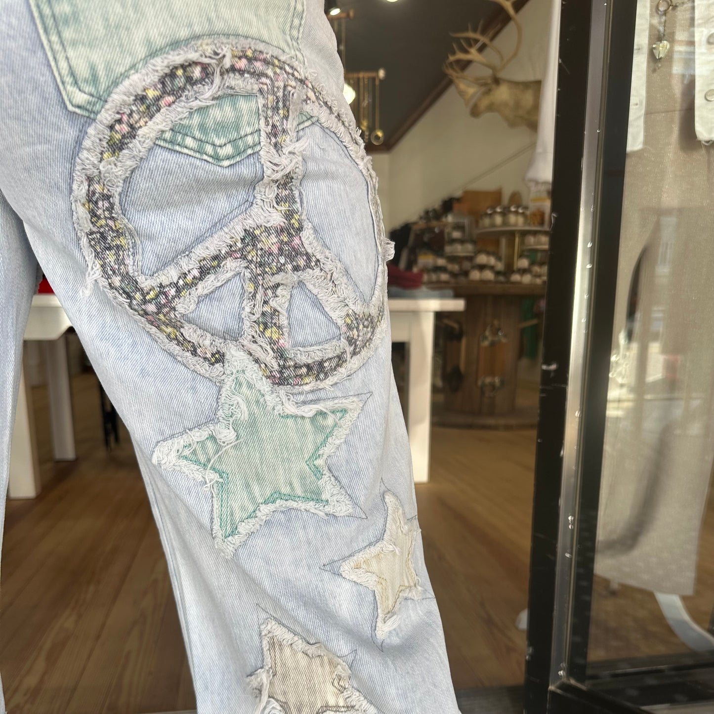 Peace Sign Princess Jeans - Blue