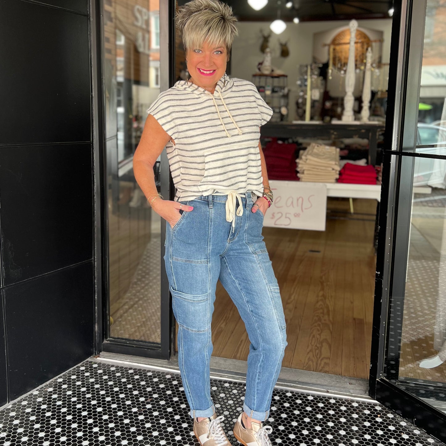 Judy Blue HW Cuffed Cargo Jogger