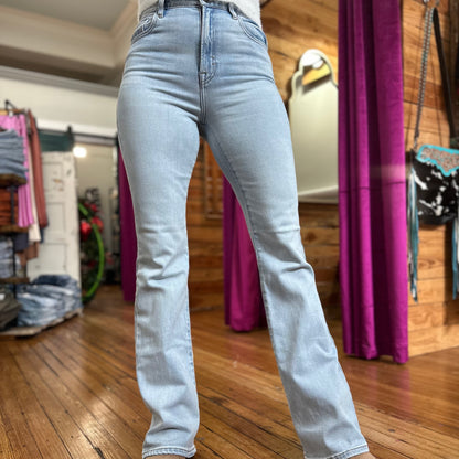 Hidden 'Happi' High Rise Flare Jean