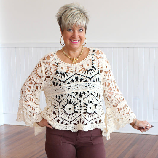 Flower Child Top - Cream
