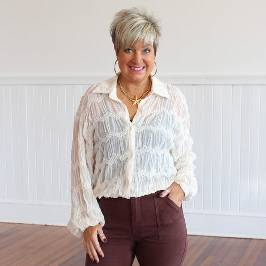 Romance is in the Air Top - Cream