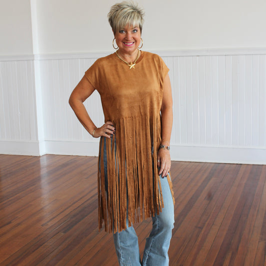 "On My High Horse" Fringe Top