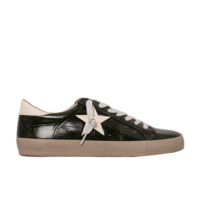 Paula Sneaker - Olive Croco