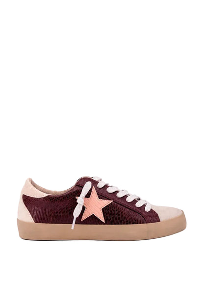 Paula Sneaker - Bordeaux Lizard