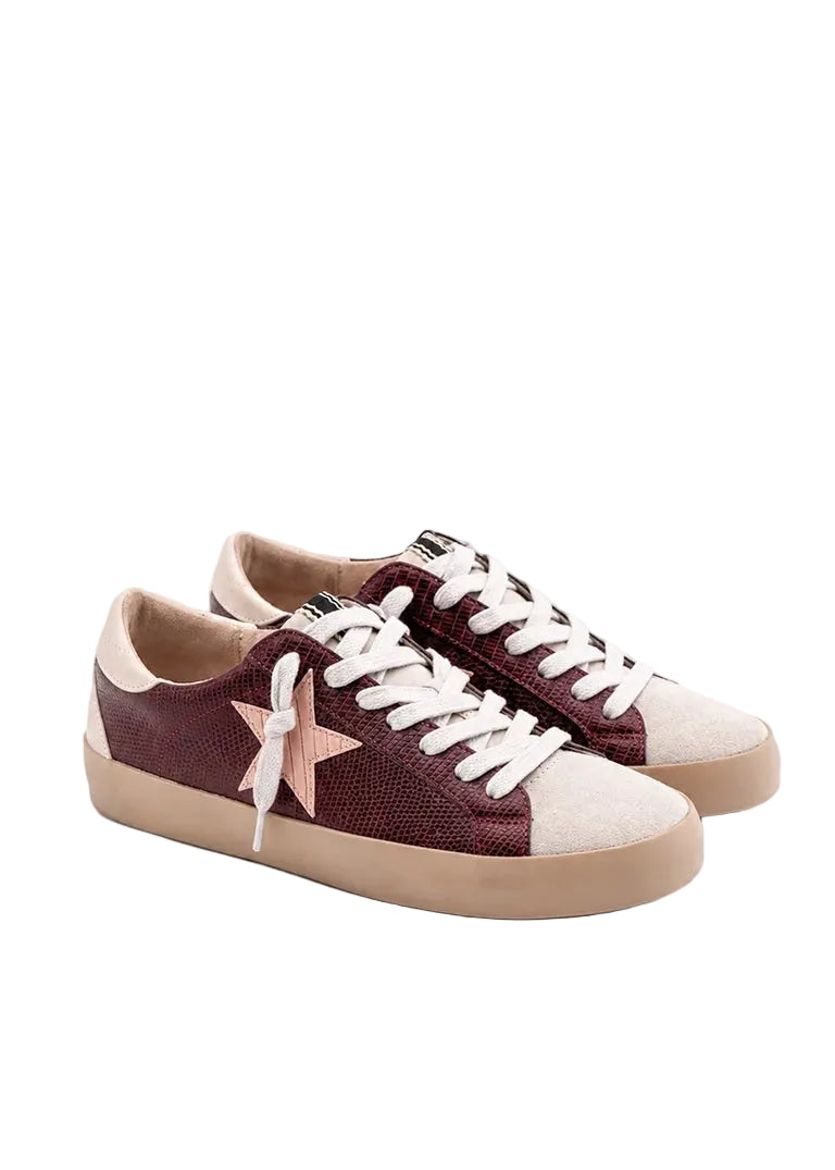 Paula Sneaker - Bordeaux Lizard