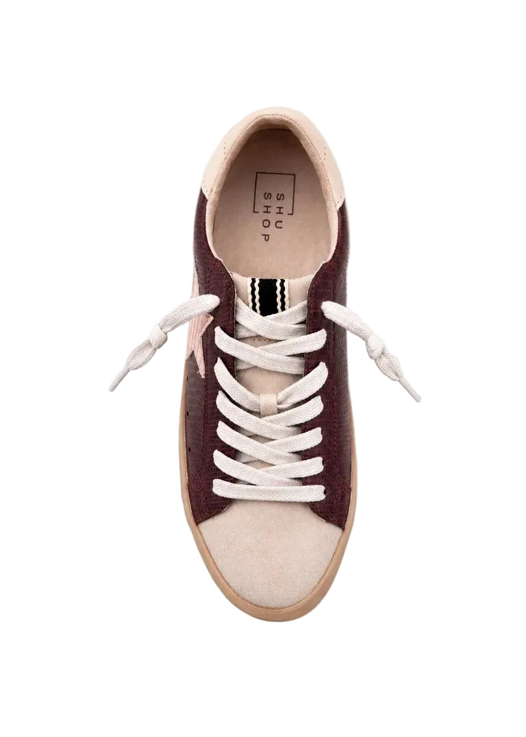 Paula Sneaker - Bordeaux Lizard