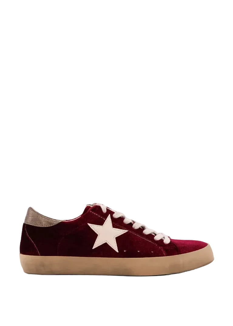 Paula Sneaker - Bordeaux Velvet