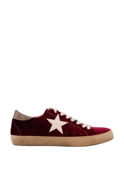 Paula Sneaker - Bordeaux Velvet
