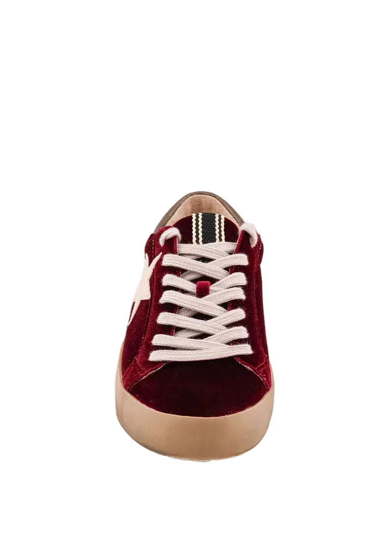 Paula Sneaker - Bordeaux Velvet