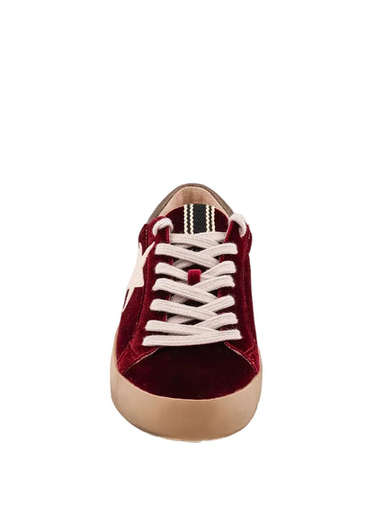 Paula Sneaker - Bordeaux Velvet