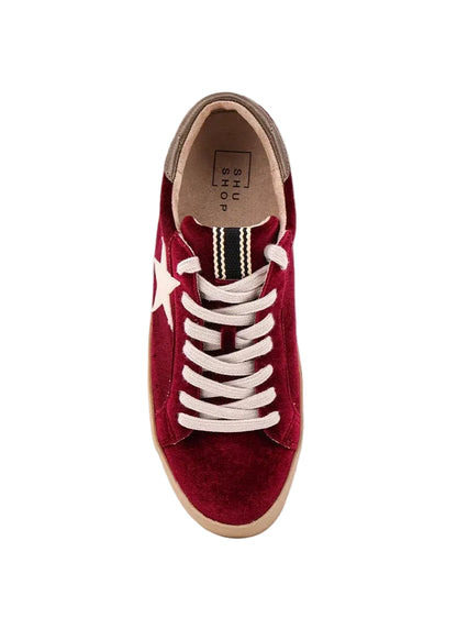 Paula Sneaker - Bordeaux Velvet