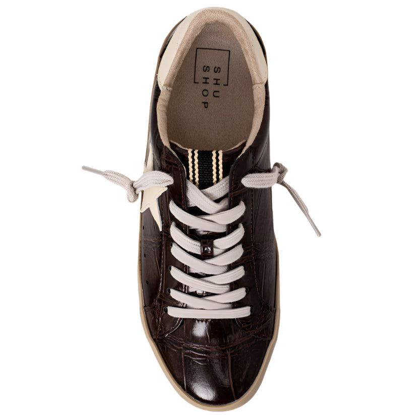 Paula Sneaker - Brown Croco