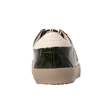 Paula Sneaker - Olive Croco