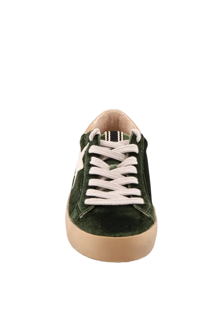 Paula Sneaker - Olive Velvet