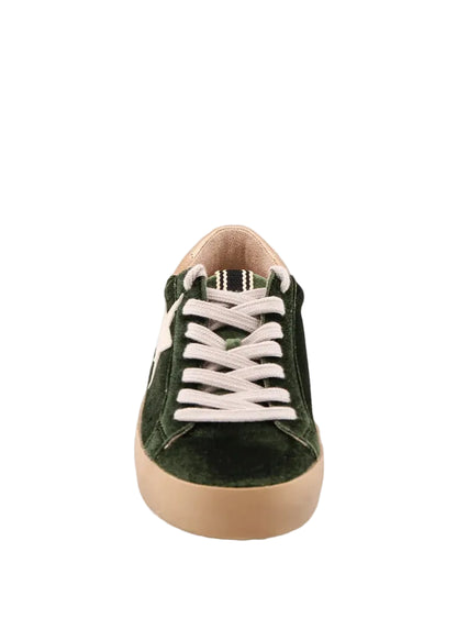 Paula Sneaker - Olive Velvet